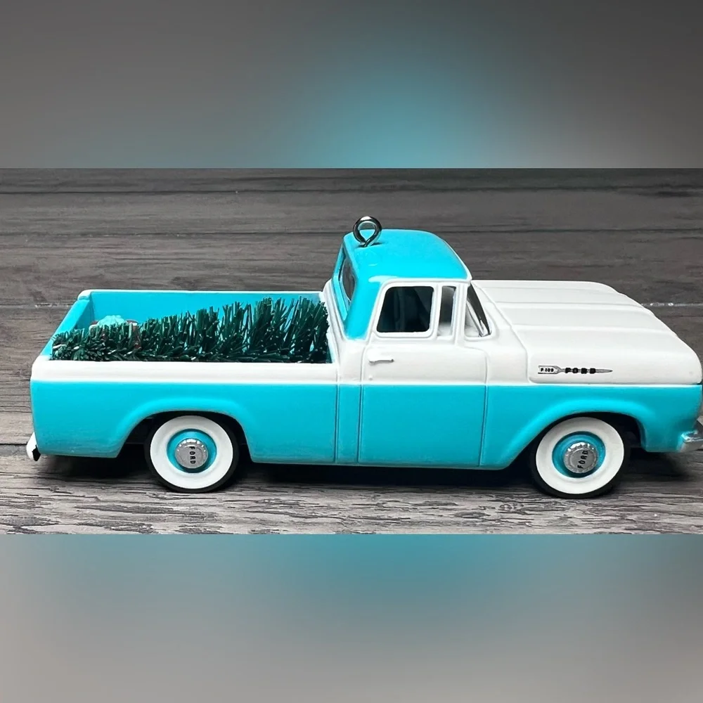 Hallmark 1960 Ford F-100 Toy Truck - Teal and White